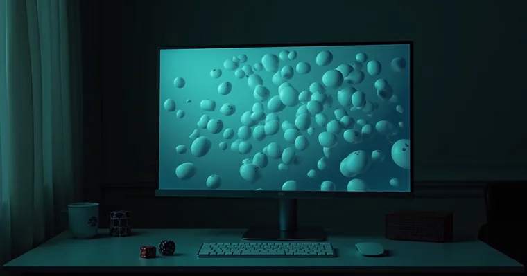 Näyttö, jolla on ruudukko tyhjiä pelilaattoja